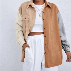 Oversized corduroy button-up